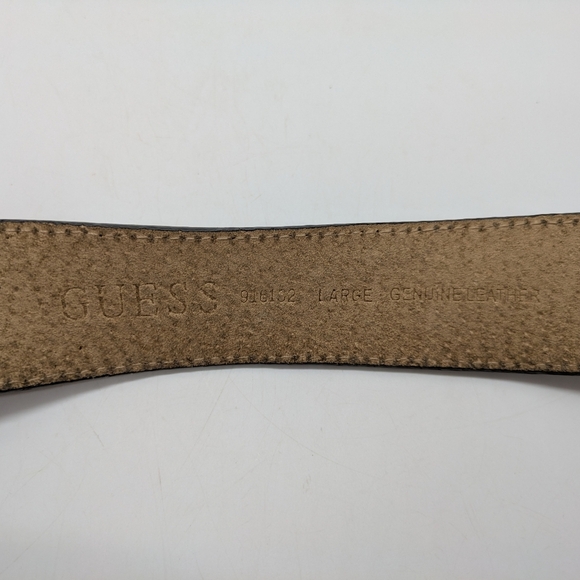 Guess Distressed Silver Crackle Leather Belt L - Picture 7 of 9